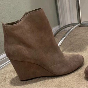 Suede Wedge Booties